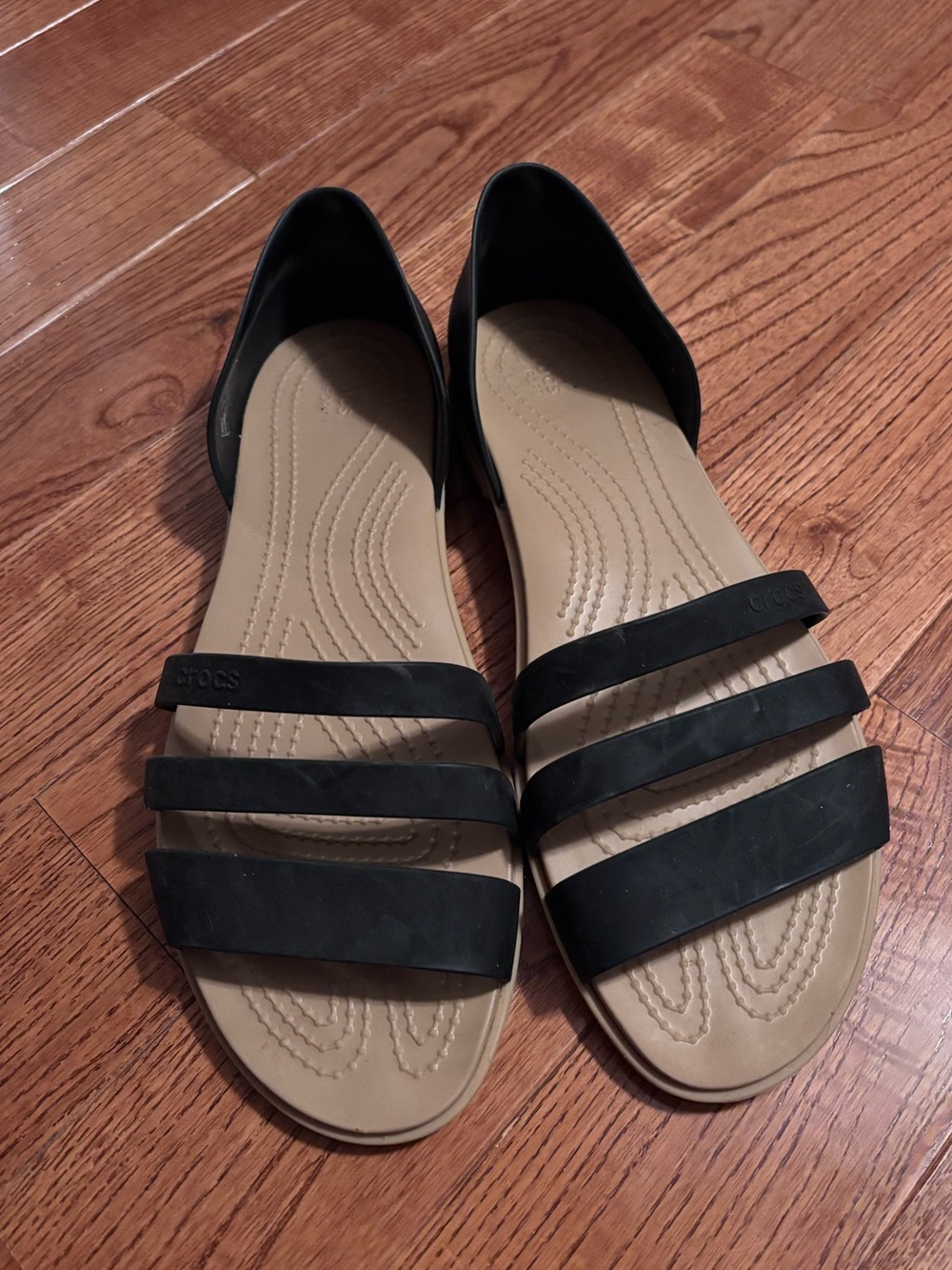 Crocs Tulum Black Strappy Women's Flat Sandals